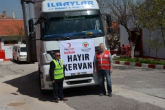 HAYIR KERVANI TIRI  HATAYA GÖNDERİLDİ.