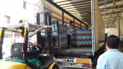 SURİYELİ KARDEŞLERİMİZE 1 TIR GIDA MADDESİ GÖNDERİLDİ.