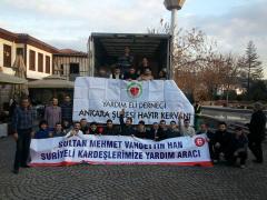 HATAYDAKİ MÜLTECİLERE YARDIM GÖNDERİLDİ